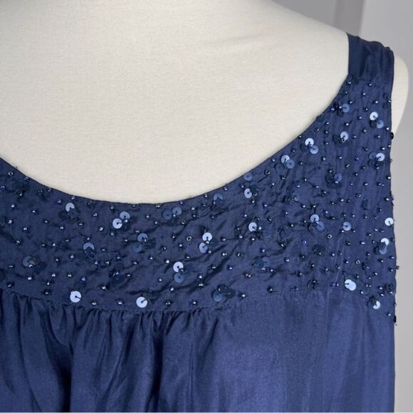 Eileen Fisher 100% Silk Sleeveless Blouse Sequins Statement Top Lined Sz 1X - Picture 5 of 9